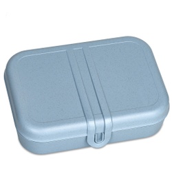Koziol Lunchbox PASCAL L mit Trennsteg, spülmaschinengeeinget, Praktische Brotdose für die Schule oder die Arbeit, Farbe: blau