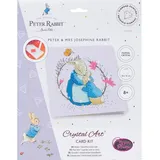 Craft Buddy CCK-PRBT05 - Crystal Art Cards, Peter Rabbit, Peter & Mrs. Josephine Hase, 18x18 cm, Diamond Painting, Kunstkarte