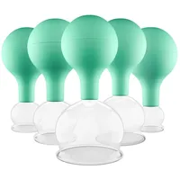 PULOX Schröpfgläser Set aus Echtglas 5 Stück. diverse Größen Grün 5 St