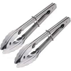 2x Küchenzange Grillzange BBQ Grill Kochzange Salatzange Küche Edelstahl Kochen