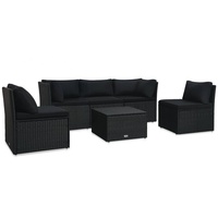 vidaXL Garten-Lounge-Set 4-tlg. schwarz 47811