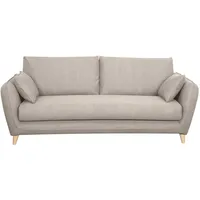miliboo Skandinavische Schlafcouch beige mit Matratze Dicke 10 cm 3-Sitzer CREEP