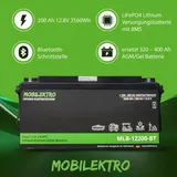 Mobilektro LiFePO4-Batterie MLB-12200-BT 12V 200Ah, Bluetooth