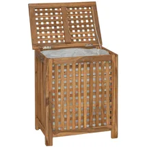 vidaXL Wäschekorb Natur Massivholz Teak