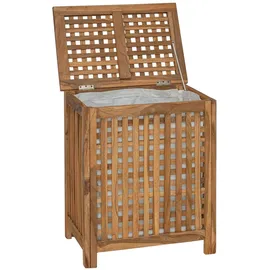 vidaXL Wäschekorb Natur Massivholz Teak