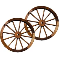 Hti-Living HTI-Living, Aussendekoration, Holzrad 2er Set Rustikal