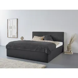 Polsterbett "Vita", grau (anthrazit), L:210cm, Bezug: 100% Polyester, Polsterung: Polsterwatte, Material, Gestell: gepolsterter Holzwerkstoff, WESTFALIA SCHLAFKOMFORT, Betten, auch mit Stauraum erhältlich, inkl. Kopfteilverstellung