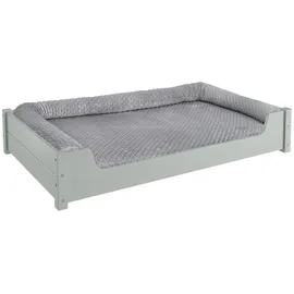 Erst-Holz Hundebett Kuscheliges Haustierbett 120 x 70 cm grau
