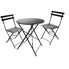PROGARDEN Bistro-Set 3-tlg. matt dunkel anthrazit
