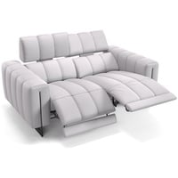 Sofanella 2-Sitzer Leder Veneto, Relaxsofa, Designsofa, Designer Couch, Italienisches Sofa, 2er Sofa weiß