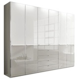 Novel Drehtürenschrank, Grau, Weiß, - 300x236x58 cm,