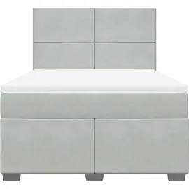 vidaXL Boxspringbett 140 x 200 cm Hellgrau