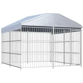 vidaXL Outdoor-Hundezwinger mit Überdachung 300 x 300 x 200 cm