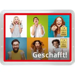 Goldbarren 2g Geschafft - Jubel (Motivbox)