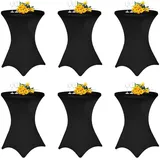 luxuskollektion Stehtischhusse 6er Schwarz Ø 80 cm