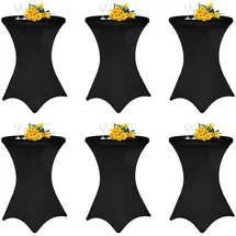 luxuskollektion Stehtischhusse 6er Schwarz Ø 80 cm