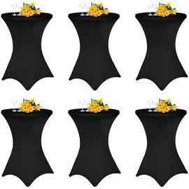 luxuskollektion Stehtischhusse 6er Schwarz Ø 80 cm