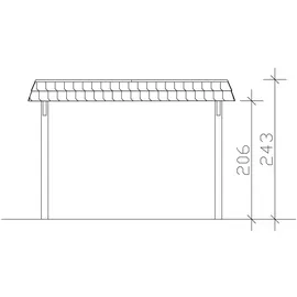 SKANHOLZ Skan Holz Walmdach Carport 3,62 x 6,28 m weiß mit Aluminiumdach und Pfostenanker