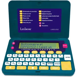 Lexibook Lexibook, Larousse FISF, offizielles elektronisches Wörterbuch des Scrabble ODS9, ergonomisches Format, große Tasten, Schiedsrichter, Rechtschreibkorrektur, Definitionen, batteriebetrieben, grün/blau,