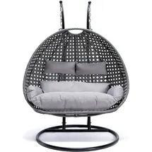 Home Deluxe Hängesessel Twin grau inkl. Regenabdeckung