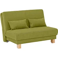 Home Affaire Schlafsofa HOME AFFAIRE "Gina", grün, B:120cm H:86cm T:95cm, Chenille (100% Polyester), Sofas, Schlafsofa, vom Sofa zum Bett mit einem Handgriff, in 4 Breiten, Nierenkissen