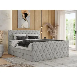 MKS Meble Boxspringbett mit Bettkasten, - grau - Maße cm B: 181 H: 110
