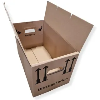 2 St. Umzugskarton 600 x 320 x 350 mm, bis 40 kg, 2.03 EB 2-wellig, stark, ca. 60 Liter groß XXL mit Tragegriffe