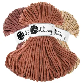 Bobbiny 5 mm Flechtkordel 100 m Hellbraun