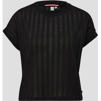 QS T-Shirt mit Musterstruktur, schwarz, XL