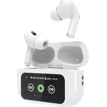 Gembird TWS In-Ear Kopfhörer mit LCD-Display und ANC, Weiß - Weiß