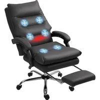 Vinsetto Bürostuhl mit Massagefunktion, Ergonomisch Schreibtischstuhl mit Liegefunktion, Heizfunktion,