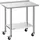 Vevor Edelstahltisch Gastro 915 x 610 x 894 mm, Verstellbarer Edelstahltisch mit Rollen, Aufkantung (30 mm), Arbeitstisch mit Grundboden für Restaurant Obere Ablage (227 kg) Untere Ablage (191 kg)
