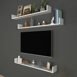 [en.casa] Höganäs Wandregal 120 x 15 x 12 cm Weiß