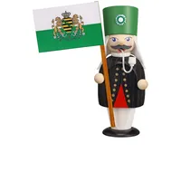 Seiffener Volkskunst | Räuchermann Erzgebirge | Kleine Gesellen 16 cm | Räuchermännchen | Original Erzgebirgische Volkskunst | 12267 | Bergmann mit Fahne