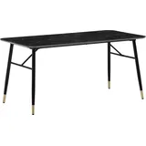 Manahee Design | Esszimmertisch 200x90x76 cm Esstisch Schwarz in Marmor-Optik Modern, Küchentisch Groß, Speisetisch Rechteckig, Tisch Esszimmer m... - Schwarz