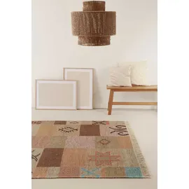 Green Looop Teppich GREEN LOOOP "Monmartre GL-82105", braun, B:160cm H:5mm L:230cm, Baumwolle, Schurwolle, Teppiche, Teppich, handgewebter Naturfaserteppich aus 80% Wolle 20% Baumwolle, Fransen