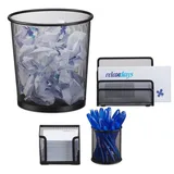 Relaxdays Schreibtisch Organizer Set 4-teilig Schwarz