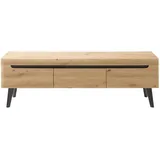 furn.design TV-Lowboard Eiche Artisan und schwarz TV-Unterteil skandinavisch 160 x 50 cm Ronson