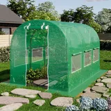 TOOLPORT Foliengewächshaus Gewächshaus 2x3m stabil & langlebig mit Fenster - reißfeste PE Plane 180g/m2 grün transparent -