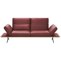 KOINOR Einzelsofa aus Echtleder Fendo , rot , Maße (cm): B: 236 H: 73 T: 123.0