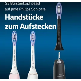 Philips Sonicare G3 Premium Gum Care Standard Schallzahnbürstenköpfe - 8er-Pack in Schwarz (Modell HX9058/33)