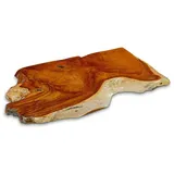 Waschtisch Platte Teak Massivholz Holz Waschbecken Baumscheibe Baumkante 100 cm - 100 cm X 6 cm X 50 cm
