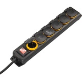 Hama Outdoor Steckdosenleiste mit Schalter, 6-fach, 2m, schwarz
