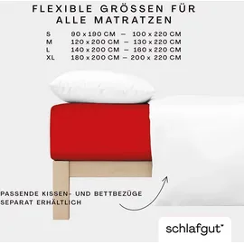 schlafgut Premium Baumwolle 140 x 200 - 160 x 220 cm red deep