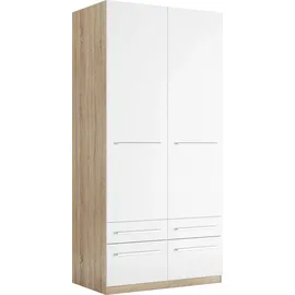 Priess Kleiderschrank PRIESS "Schrank Garderobe Wäscheschrank Barcelona in 5 Breiten", weiß (struktureichefarben hell, weiß), B:94cm H:193cm T:54cm, Holzwerkstoff, Schränke, Kleiderschrank, viel Stauraum, geräumige Schubkästen, mit Spiegel, MADE IN GERMANY