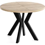 WFL GROUP Runder Esstisch 90 x 77 x 90 cm braun