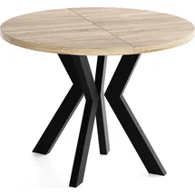 WFL GROUP Runder Esstisch 90 x 77 x 90 cm braun