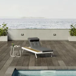 Gartenliege Avolina Dunkelgrau Outdoorstoff/Metall +Abdeckung