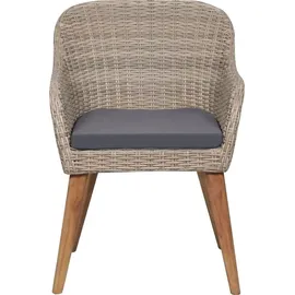 vidaXL Polyrattan Garten-Essgruppe 7-tlg. braun 3068830
