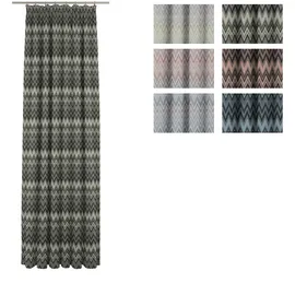 Wirth Vorhang Benewitz (1 St), Kräuselband, blickdicht, Jacquard blau 65 cm x 125 cm